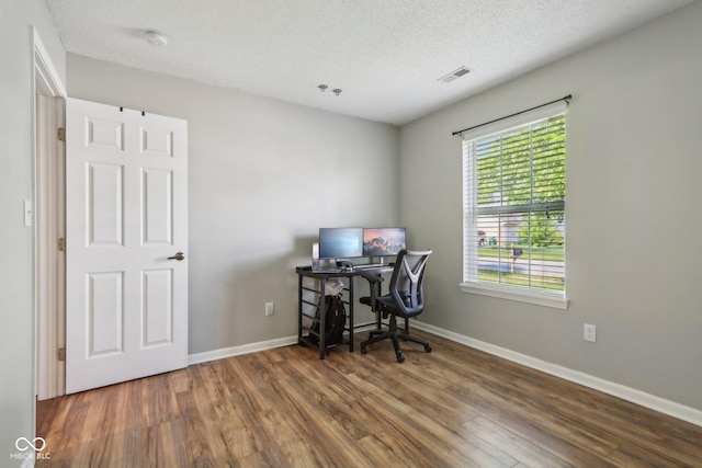 17357 Austrian Pine Way, Westfield, IN 46074 - office space featuring wood finished floors, baseboards, and a textured ceiling