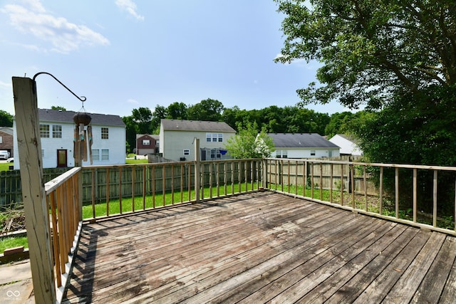 3429 Pavetto Ln, Indianapolis, IN 46203 - wooden terrace with a residential view and a fenced backyard