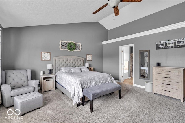 2434 Burgundy Way, Plainfield, IN 46168 - bedroom with light carpet, baseboards, a ceiling fan, and high vaulted ceiling