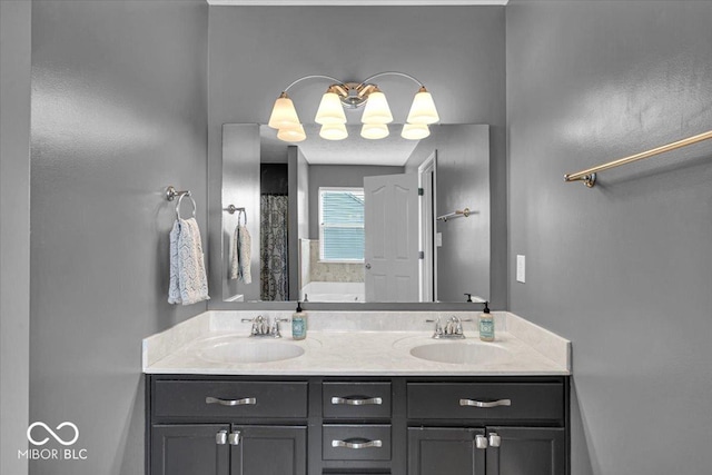 2434 Burgundy Way, Plainfield, IN 46168 - full bathroom featuring double vanity and a bath