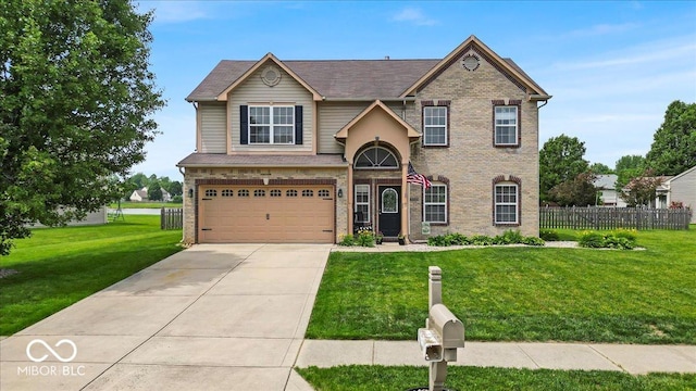2434 Burgundy Way, Plainfield, IN 46168 - view of front of property with a garage, brick siding, and concrete driveway