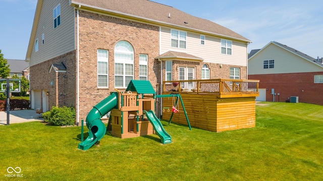 10555 Serra Vista Pt, Fishers, IN 46040 - view of playground with central AC and a yard