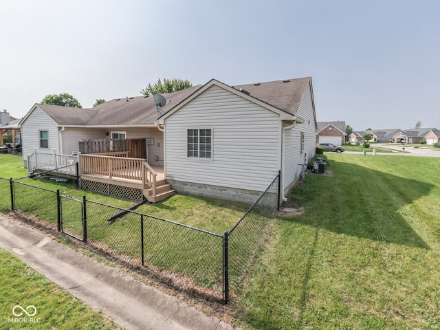 824 Ashton Park Dr, Greenwood, IN 46143 - back of house featuring a wooden deck and roof with shingles