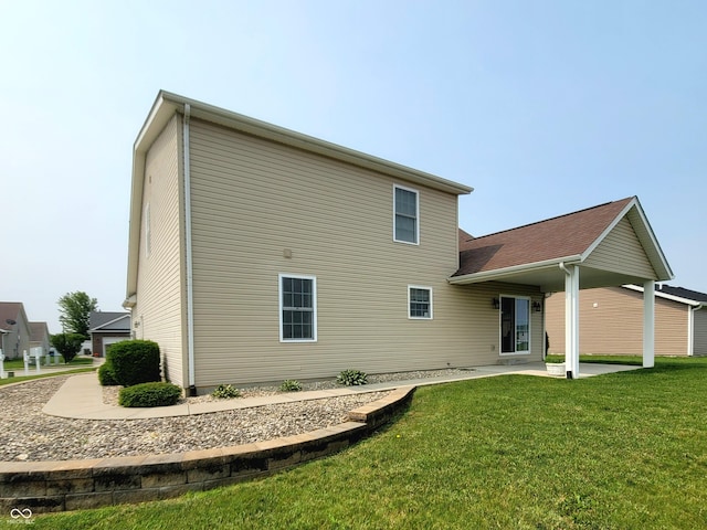 1306 W Daniel Dr, Greensburg, IN 47240 - back of property with a yard and a patio area