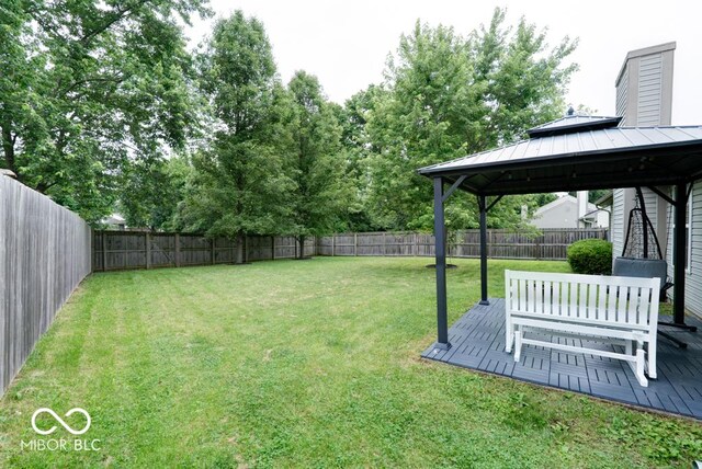 12157 Longstraw Dr, Indianapolis, IN 46236 - view of yard featuring a gazebo and a patio area