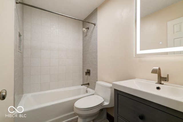 12157 Longstraw Dr, Indianapolis, IN 46236 - full bathroom featuring toilet, bathtub / shower combination, and vanity