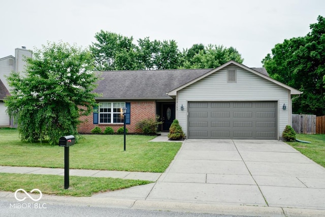 12157 Longstraw Dr, Indianapolis, IN 46236 - single story home featuring a garage, concrete driveway, brick siding, and roof with shingles
