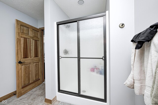 4181 Whitetail Woods Dr, Bargersville, IN 46106 - full bathroom featuring a shower stall, baseboards, and tile patterned floors