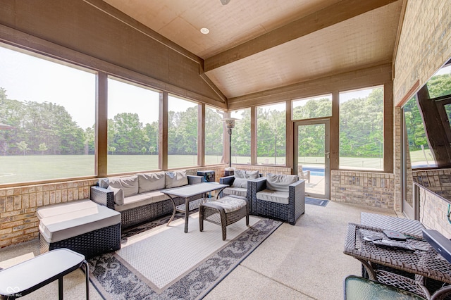 4181 Whitetail Woods Dr, Bargersville, IN 46106 - sunroom / solarium with an outdoor living space, plenty of natural light, and view of scattered trees