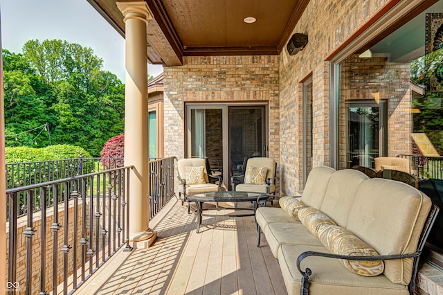 4181 Whitetail Woods Dr, Bargersville, IN 46106 - balcony with an outdoor hangout area