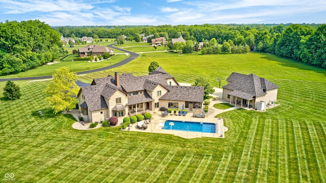 4181 Whitetail Woods Dr, Bargersville, IN 46106 - view from above of property featuring a pool area