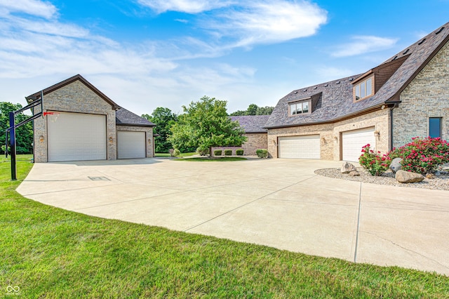 4181 Whitetail Woods Dr, Bargersville, IN 46106 - view of front of home with brick siding, driveway, and a front yard
