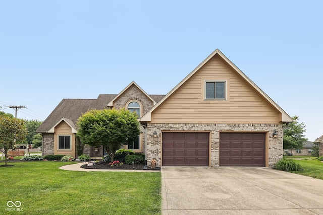 6983 White Oak Dr, Avon, IN 46123 - traditional-style home featuring brick siding, a garage, a front yard, and concrete driveway