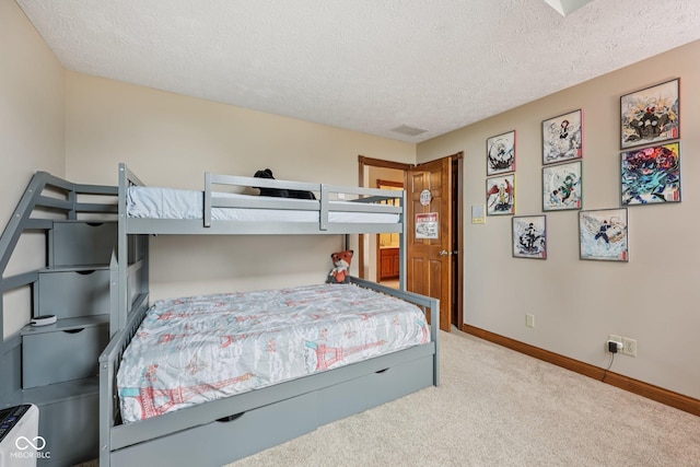 6983 White Oak Dr, Avon, IN 46123 - carpeted bedroom with a textured ceiling and baseboards