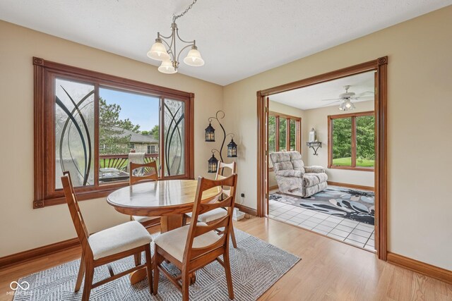 6983 White Oak Dr, Avon, IN 46123 - dining space featuring baseboards, a chandelier, and light wood-type flooring