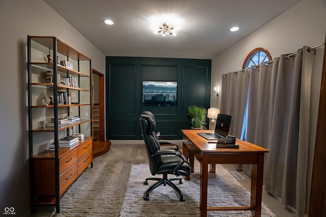 1188 Old Eagle Way, Greenwood, IN 46143 - office area with light colored carpet and recessed lighting