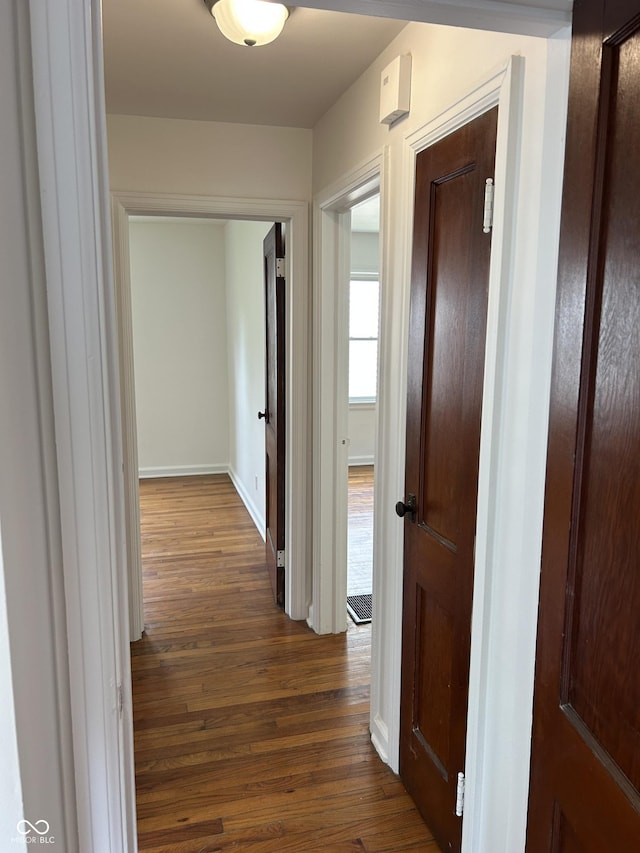 330 S Butler Ave, Indianapolis, IN 46219 - corridor featuring dark wood-type flooring and baseboards