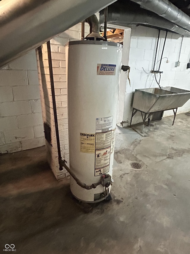 330 S Butler Ave, Indianapolis, IN 46219 - utility room featuring water heater and a sink