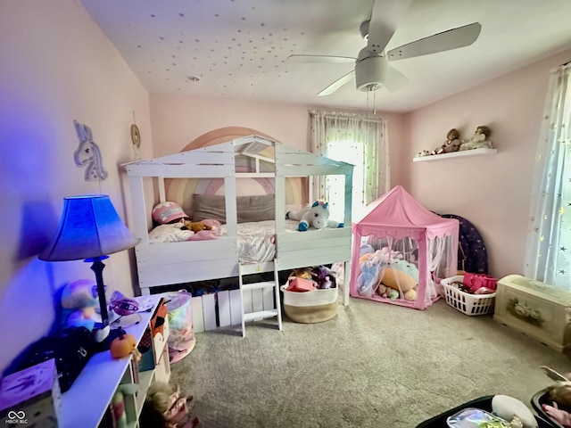 211 6th St, Covington, IN 47932 - carpeted bedroom featuring a ceiling fan