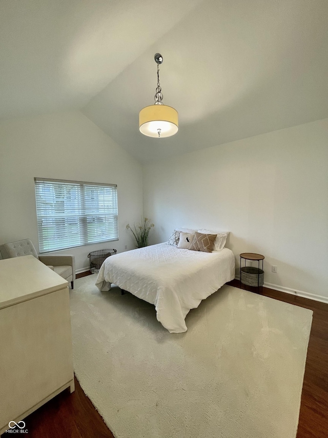 9664 Legare St Unit 2601, Fishers, IN 46038 - bedroom with dark wood finished floors and vaulted ceiling
