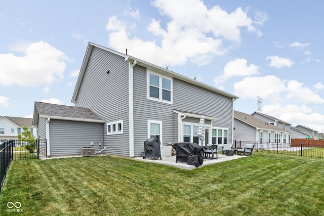 6305 N Woodhaven Dr, Mccordsville, IN 46055 - back of property with central AC, a patio area, and an outdoor hangout area