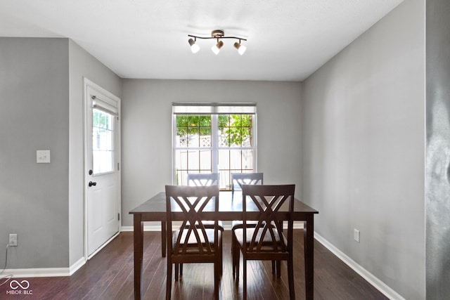603 Daviess Dr, Westfield, IN 46074 - dining room with dark wood-style flooring and baseboards