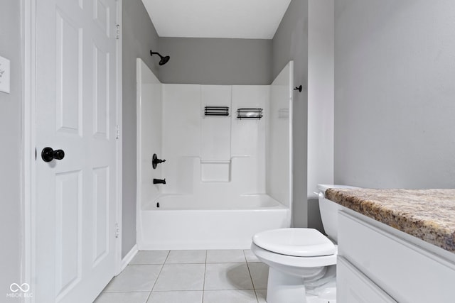 603 Daviess Dr, Westfield, IN 46074 - bathroom featuring tile patterned floors, bathing tub / shower combination, vanity, and toilet