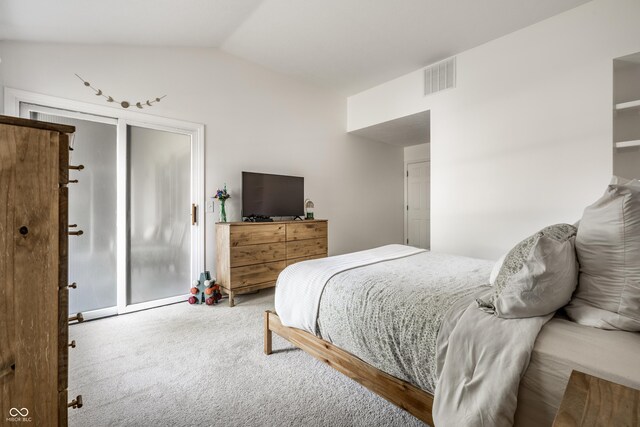 8223 Thoroughbred Run, Indianapolis, IN 46256 - bedroom featuring vaulted ceiling and carpet floors