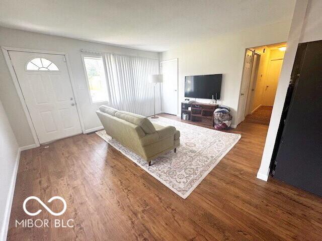 1820 Martin St, Indianapolis, IN 46237 - living room featuring wood finished floors