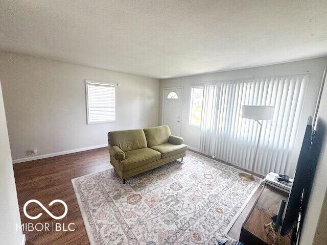 1820 Martin St, Indianapolis, IN 46237 - living room with healthy amount of natural light, wood finished floors, and baseboards