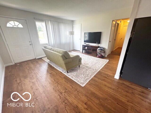 1820 Martin St, Indianapolis, IN 46237 - living room featuring wood finished floors