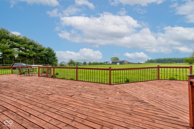 8371 N 400 W, Fairland, IN 46126 - deck with a view of rural / pastoral area and a lawn
