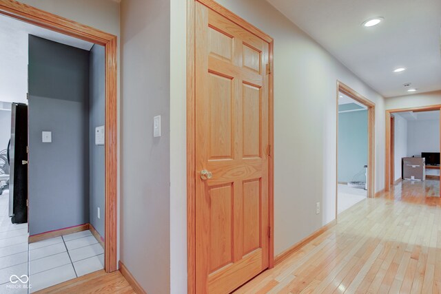 8371 N 400 W, Fairland, IN 46126 - corridor with light wood-type flooring, recessed lighting, and baseboards
