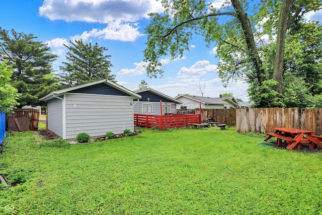 2832 Hillside Ave, Indianapolis, IN 46218 - view of yard featuring a deck