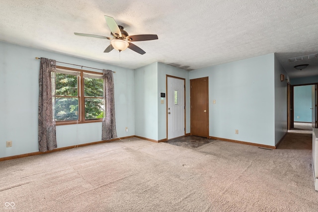 5380 Collett Dr E, Camby, IN 46113 - carpeted spare room featuring a ceiling fan, a textured ceiling, and baseboards
