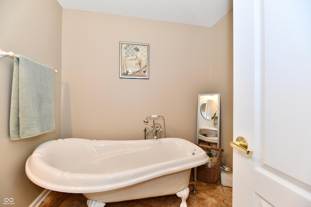 2805 Rylee Ct, Greenwood, IN 46143 - bathroom featuring a soaking tub and tile patterned floors