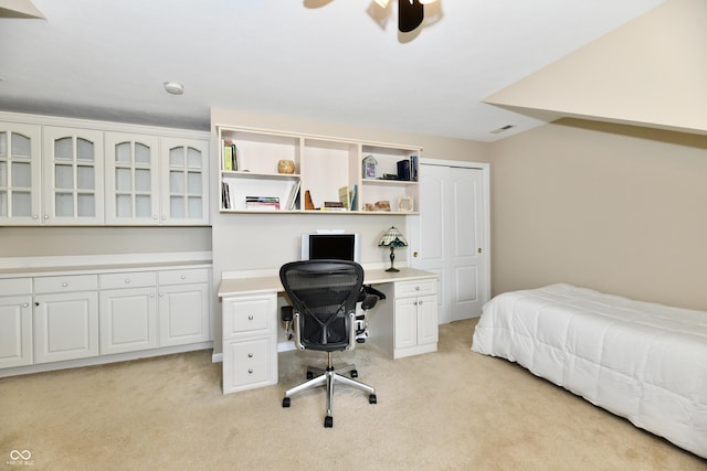 2805 Rylee Ct, Greenwood, IN 46143 - bedroom with light colored carpet and a desk