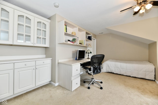 2805 Rylee Ct, Greenwood, IN 46143 - bedroom featuring light colored carpet, baseboards, and a ceiling fan