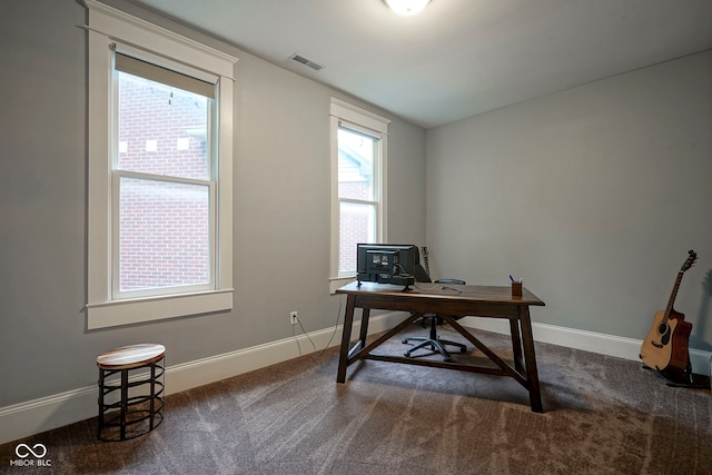 1512 Bellefontaine St, Indianapolis, IN 46202 - carpeted home office featuring baseboards