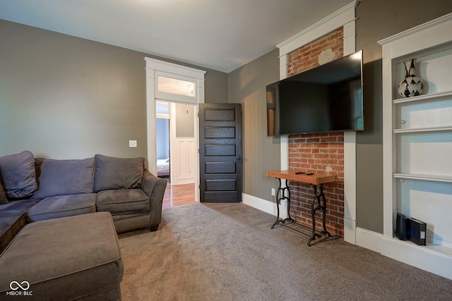 1512 Bellefontaine St, Indianapolis, IN 46202 - carpeted living room featuring a fireplace and built in features