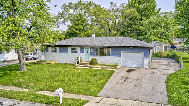 3414 Ferncliff Ave, Indianapolis, IN 46227 - single story home featuring an attached garage, driveway, and stone siding