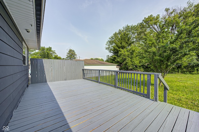3414 Ferncliff Ave, Indianapolis, IN 46227 - wooden deck with a yard