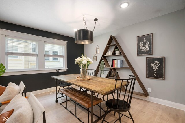22 N Bolton Ave, Indianapolis, IN 46219 - dining room featuring light wood-type flooring, recessed lighting, and baseboards