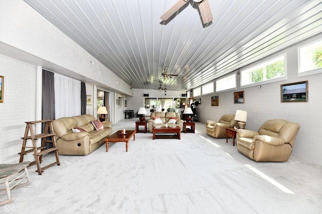 1910 Ivy Dr, Anderson, IN 46011 - carpeted living room featuring ceiling fan
