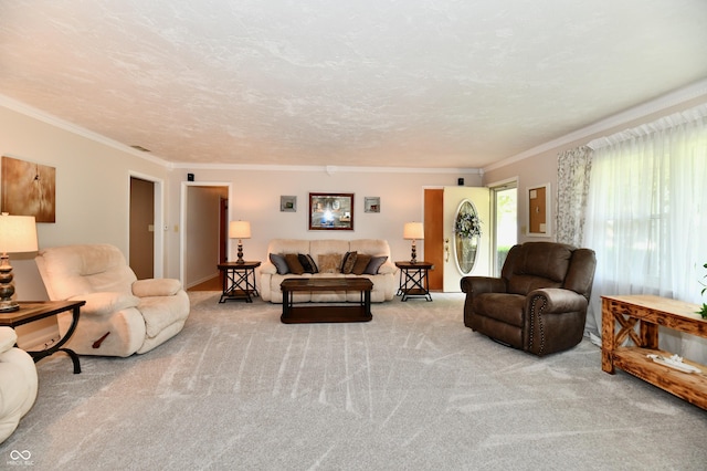 1910 Ivy Dr, Anderson, IN 46011 - living area with carpet flooring and crown molding