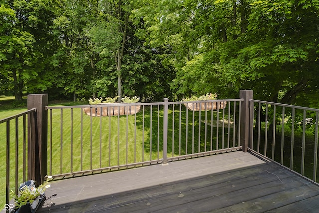 815 Copperfield Ln, Danville, IN 46122 - wooden terrace with a lawn