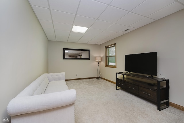 815 Copperfield Ln, Danville, IN 46122 - living area with light colored carpet and a paneled ceiling
