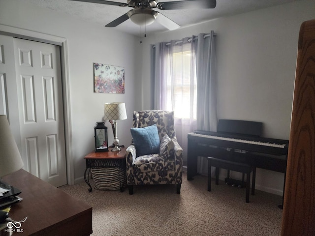 7870 E County Road 150 S, Avon, IN 46123 - sitting room featuring a ceiling fan and carpet floors