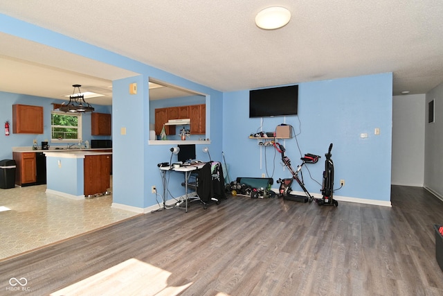 9237 Ogden Dunes Ct, Camby, IN 46113 - living room with wood finished floors and a textured ceiling