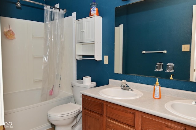 9237 Ogden Dunes Ct, Camby, IN 46113 - full bath with double vanity and shower / bathtub combination with curtain